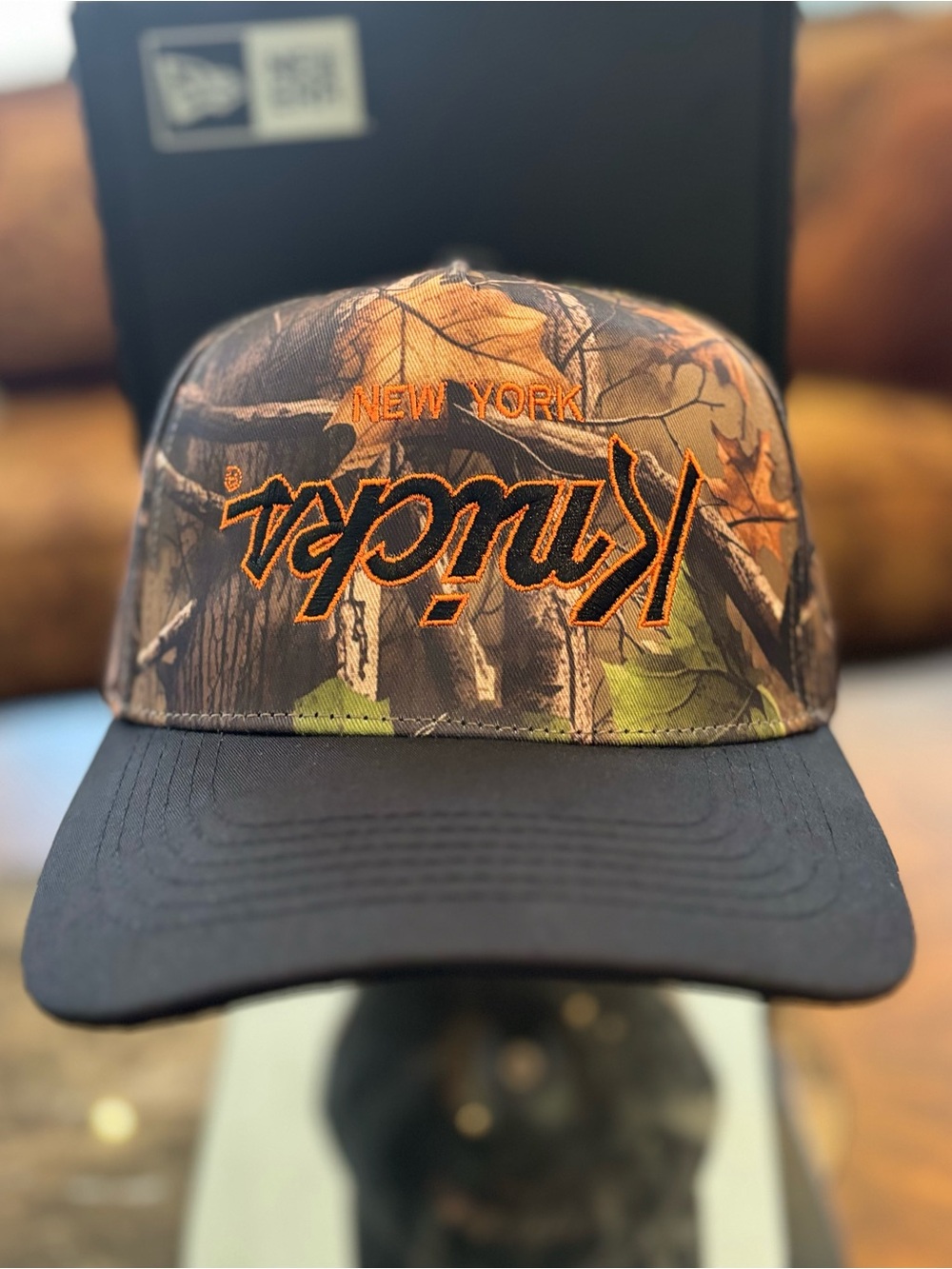 New York Real Tree Camo Snapback Cap - Black Visor